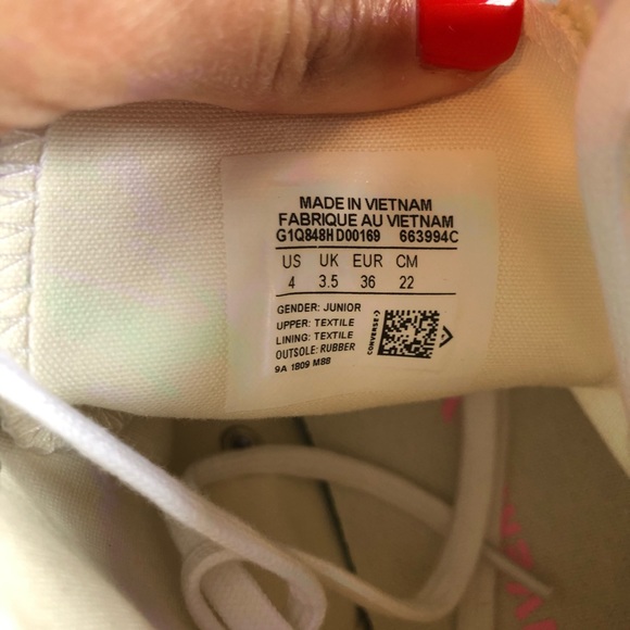 Converse chuck Taylor high top Junior unicorn rainbow sneaker shoe  pink white 4 - Picture 6 of 8